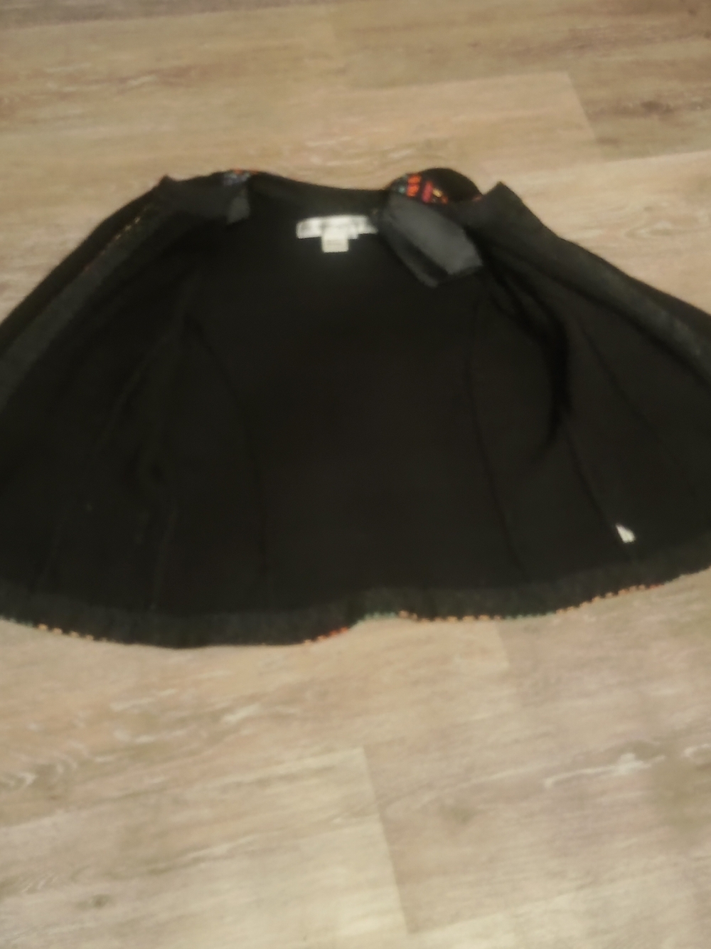 Anne Crimminys Black Knit Embroidered Sweater Cardigan with Multicolor Trim - Picture 8 of 16